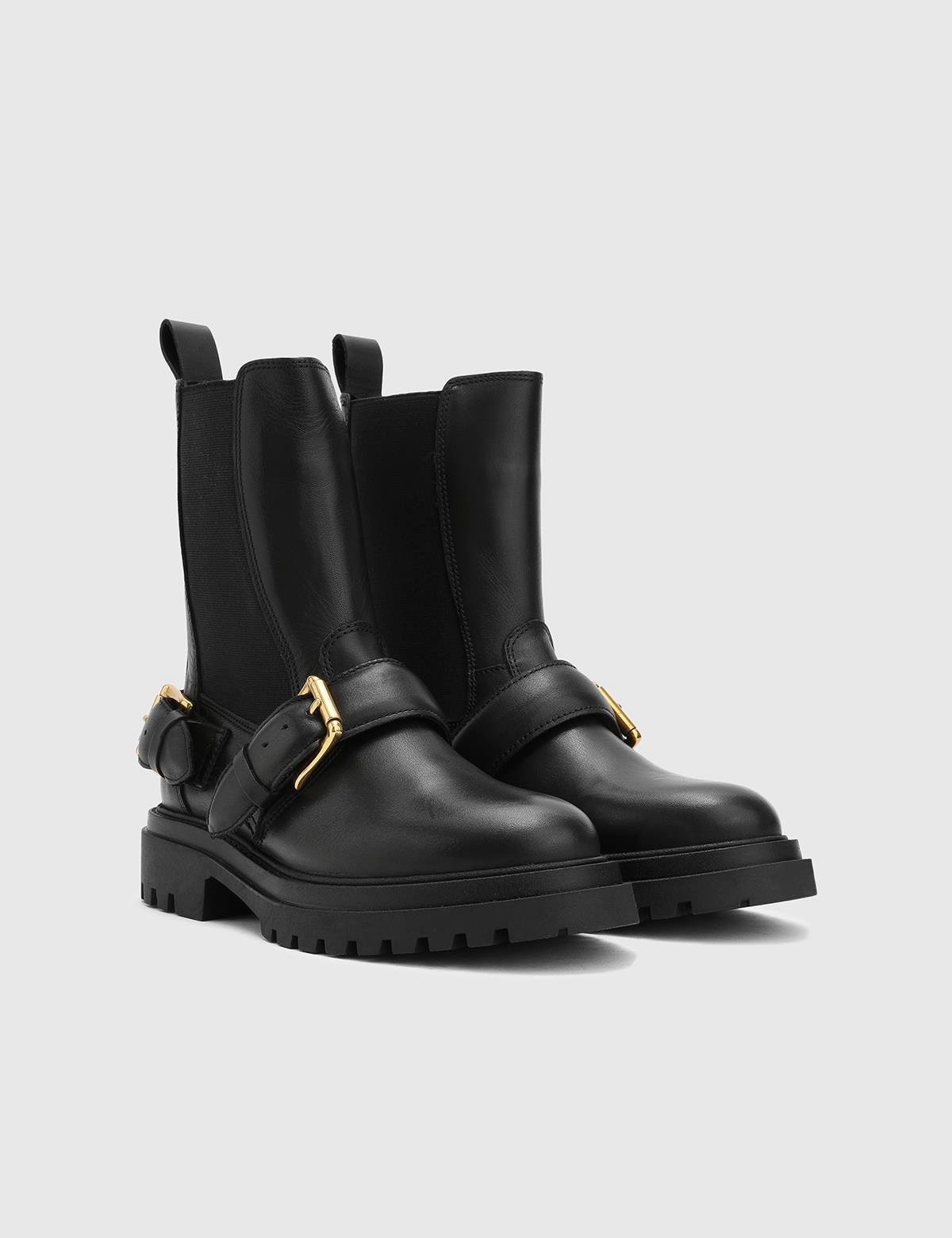 Jimena Black Leather Women's Boot