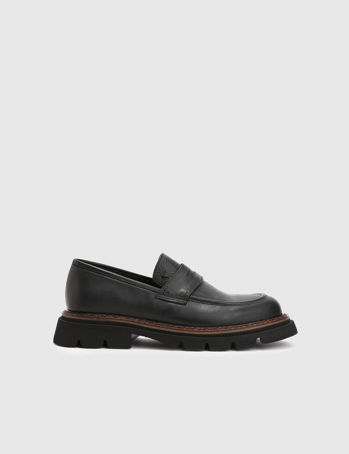 Joao Black Leather Men's Loafer