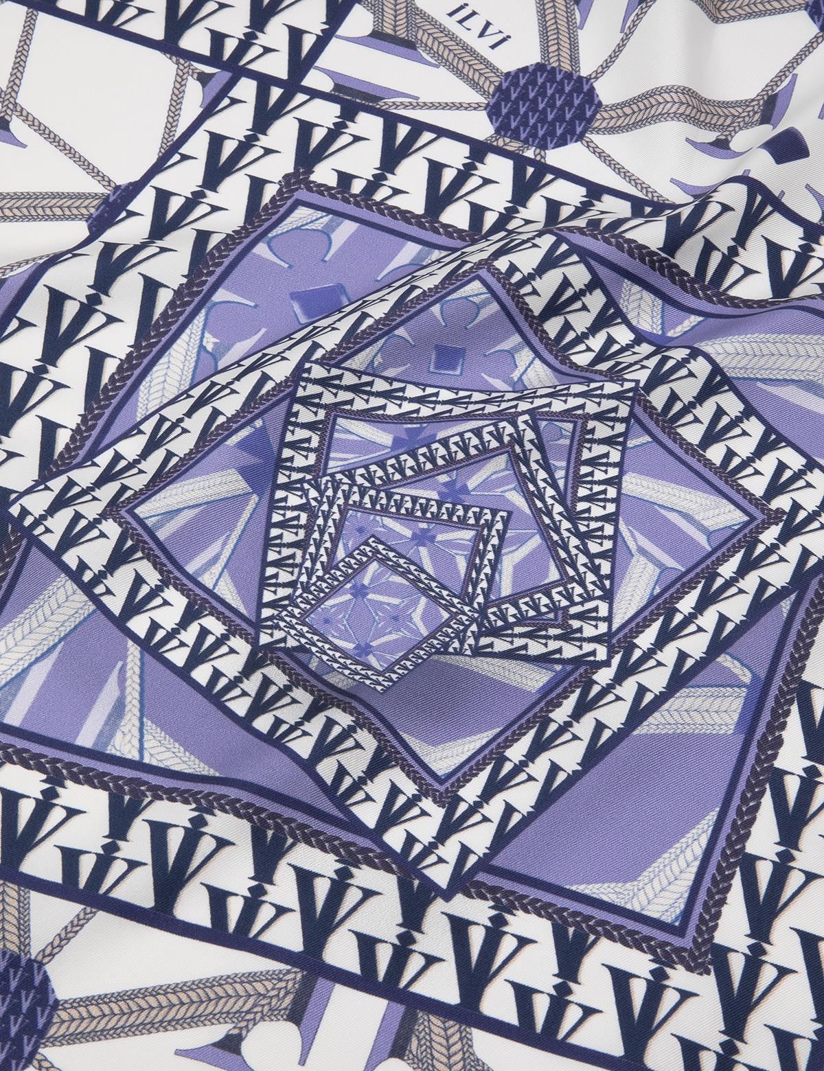 Joensuu White-Purple Silk Twill Women's Bandana