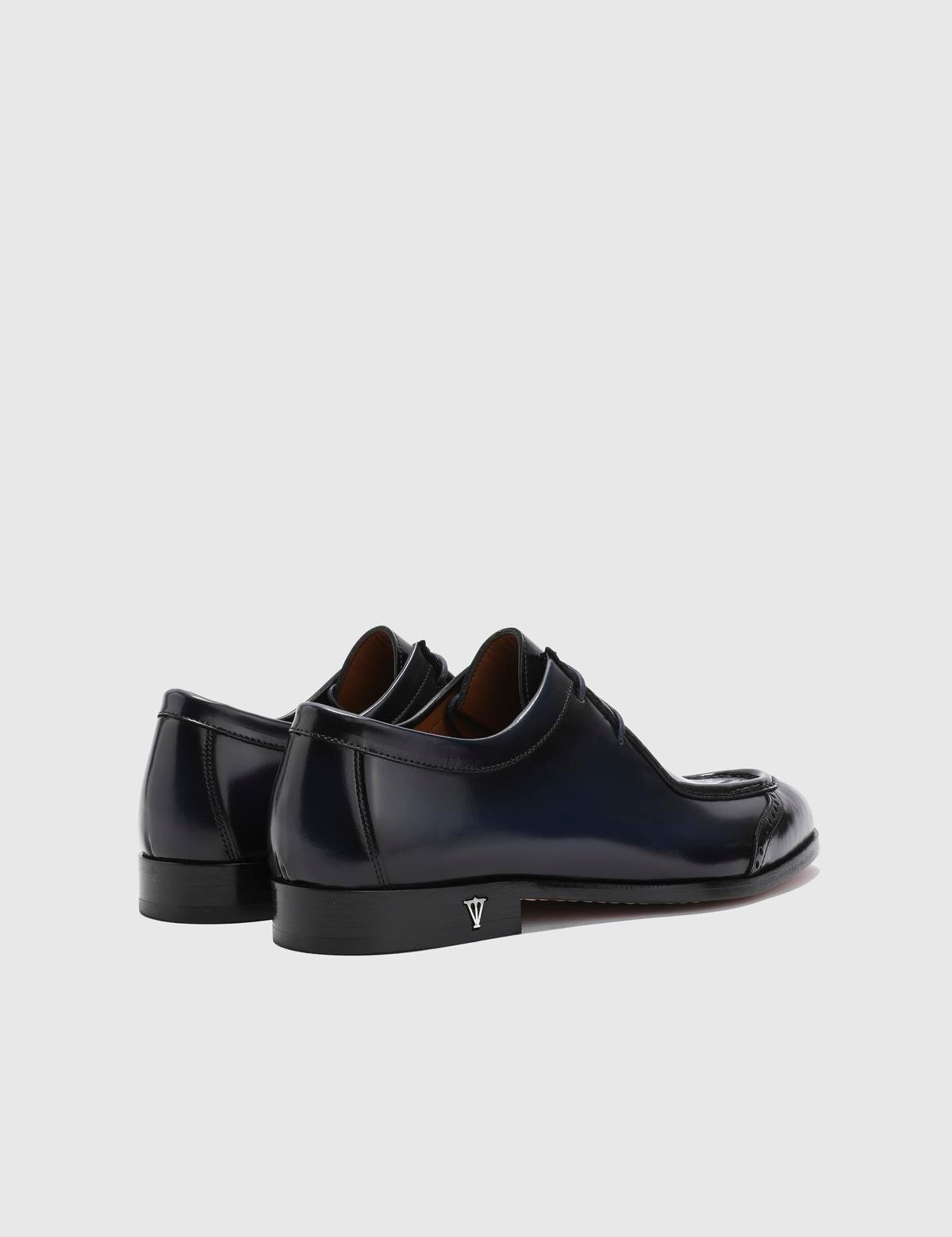 Johan Navy Blue Florentic Leather Men's Classic Shoe