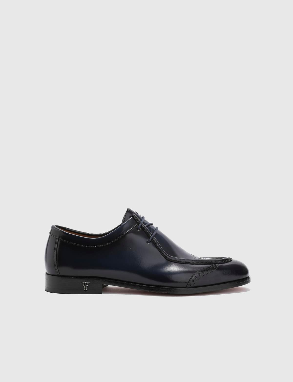 Johan Navy Blue Florentic Leather Men's Classic Shoe
