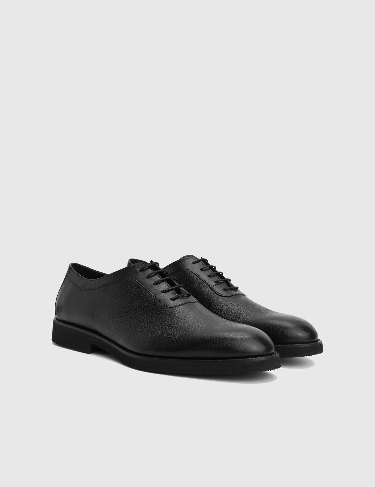 Jozy Black Floater Buffalo Leather Men's Oxford