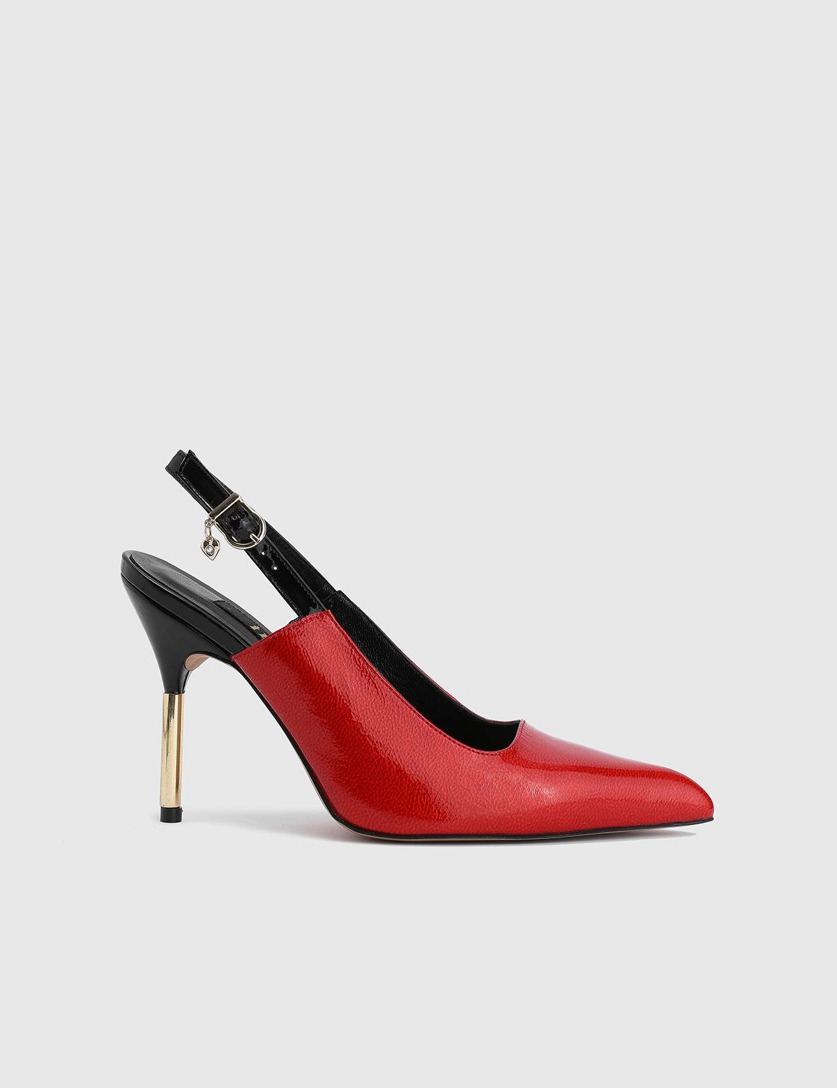 Juhar Red Patent Leather Women's Heeled Sandal