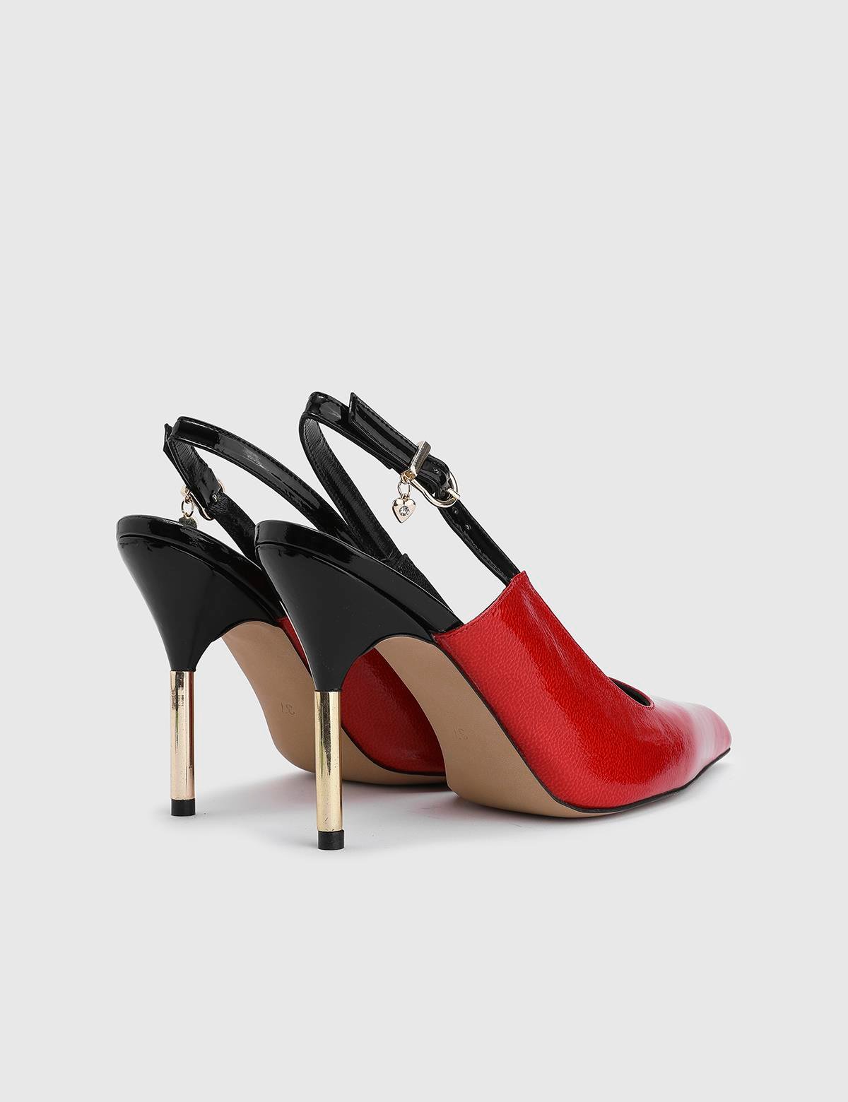 Juhar Red Patent Leather Women's Heeled Sandal