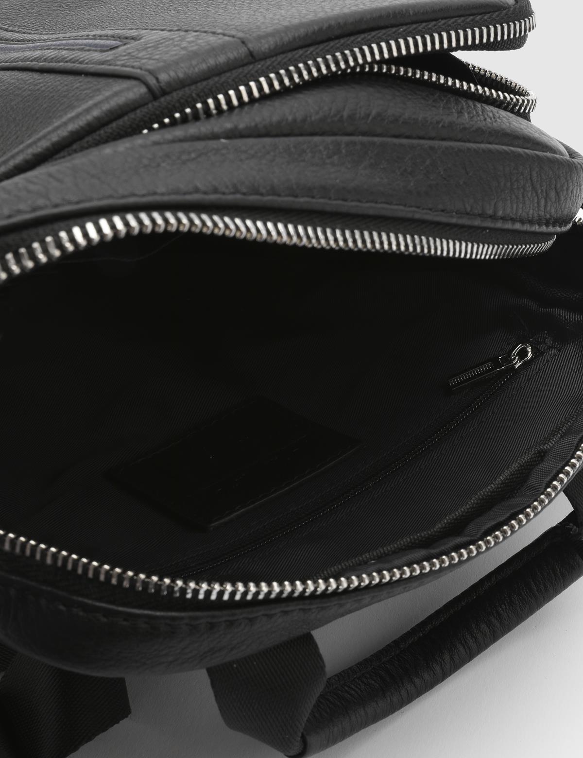 Julius Black Leather Men's Handbag