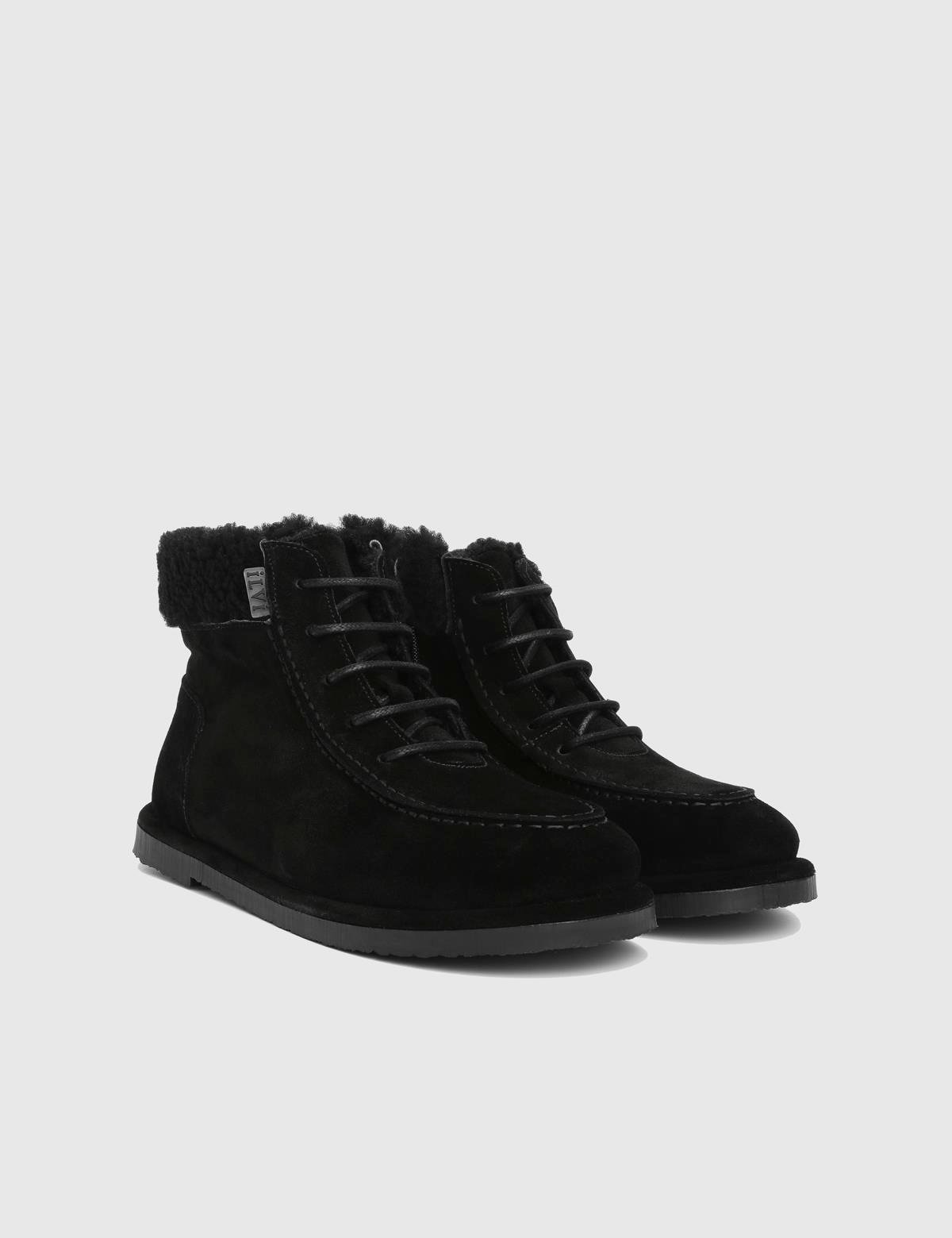 Juno Black Suede Leather Women's Boot