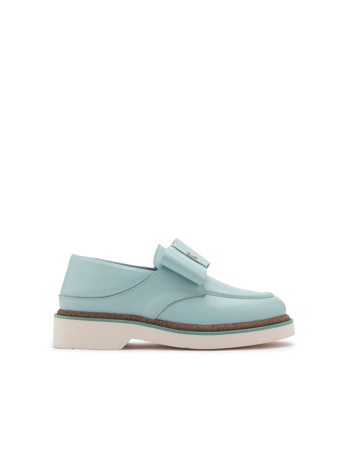 Adia Hellblauer Leder-Loafer für Damen