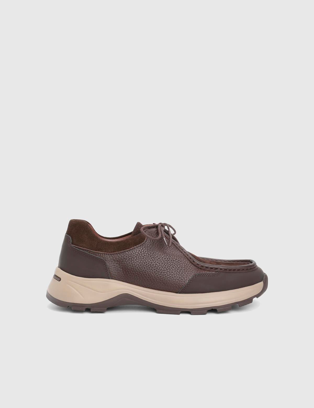 Kaile Brown Suede Floater Leather Men's Sneaker