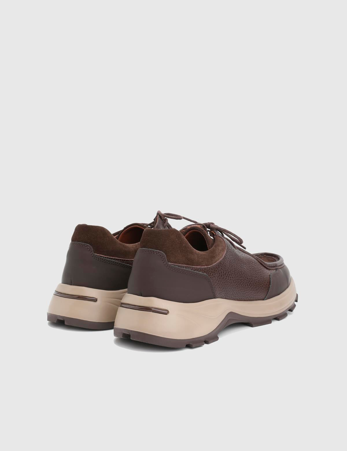 Kaile Brown Suede Floater Leather Men's Sneaker