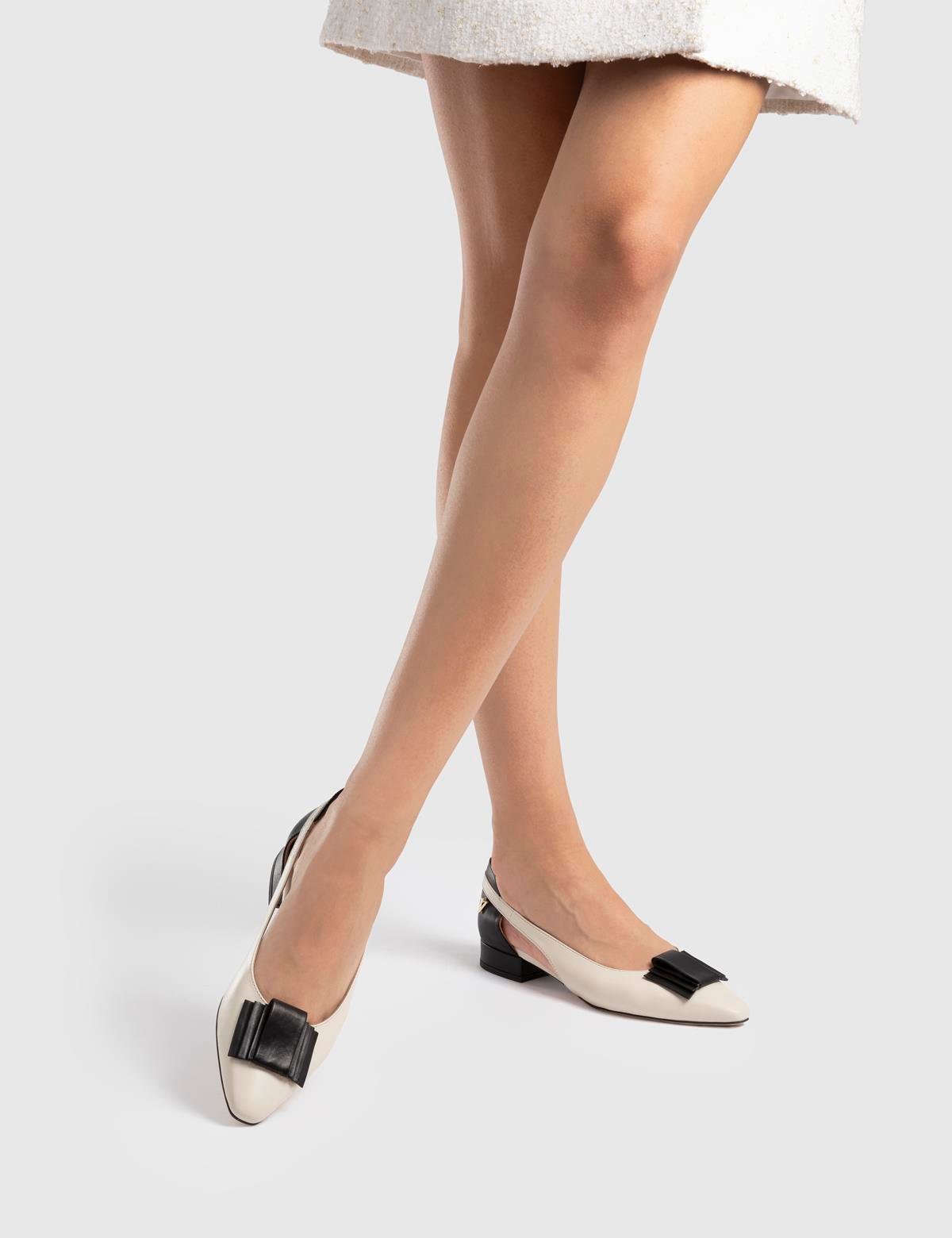 Katyin Beige Leder Damensandale