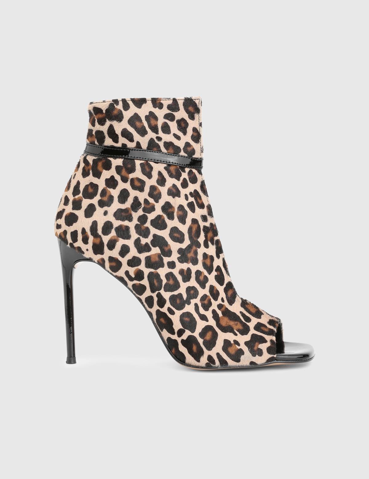 Kerly Leopard Foal Leather Patent Leather Women's Heeled Boot