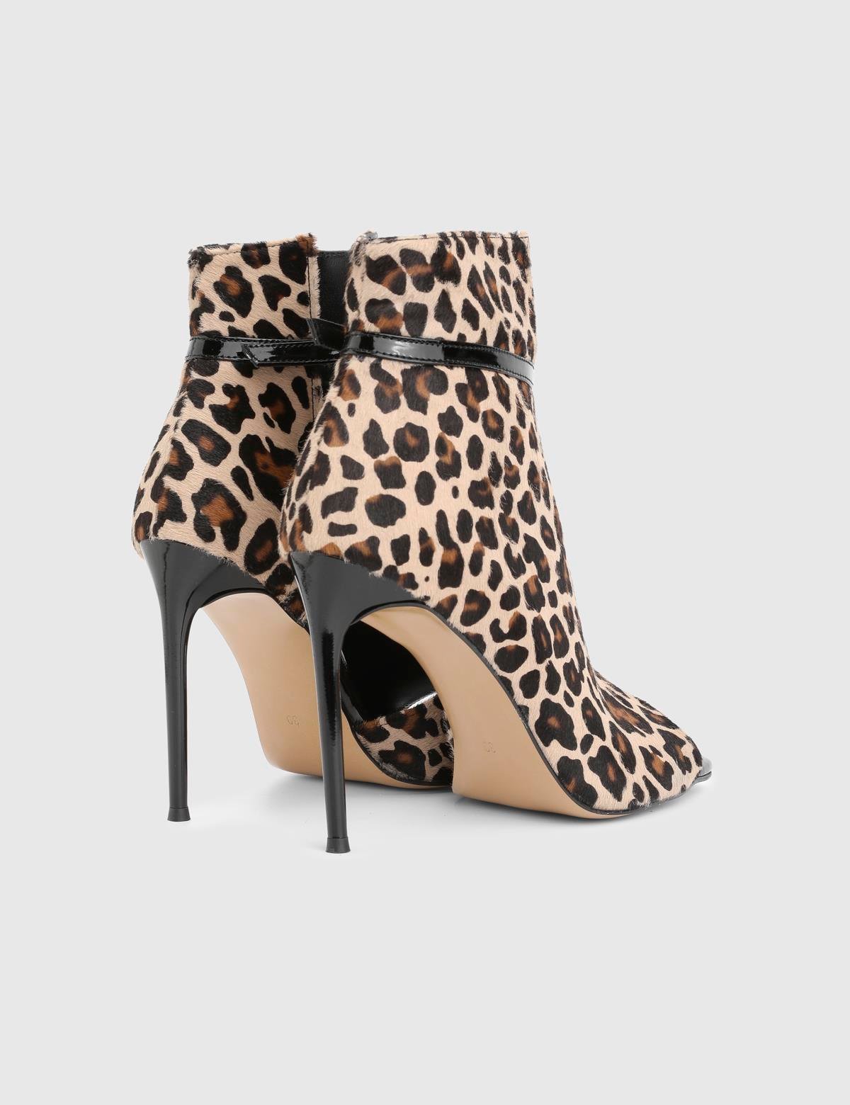 Kerly Leopard Foal Leather Patent Leather Women's Heeled Boot