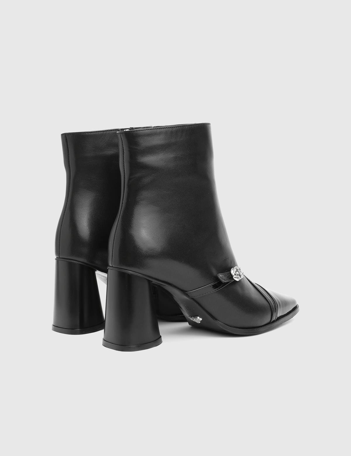 Ketina Black Patent Leather Women's Heeled Boot