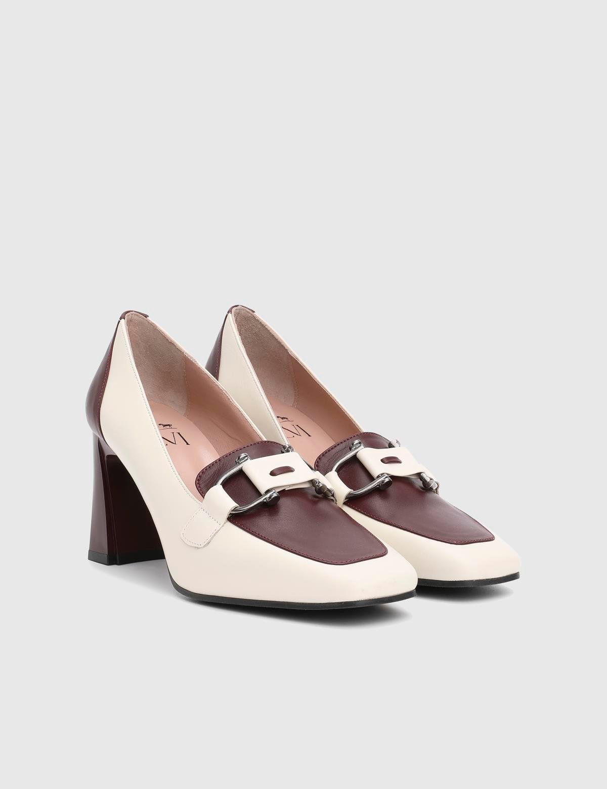 Kitini Cream Leather Women's Pump