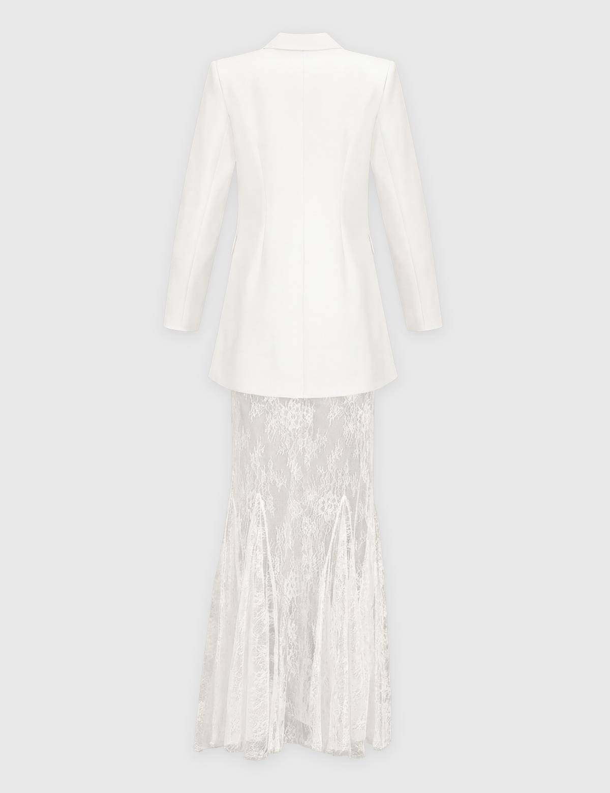 Klaudi White Women's Jacket and Skirt Set