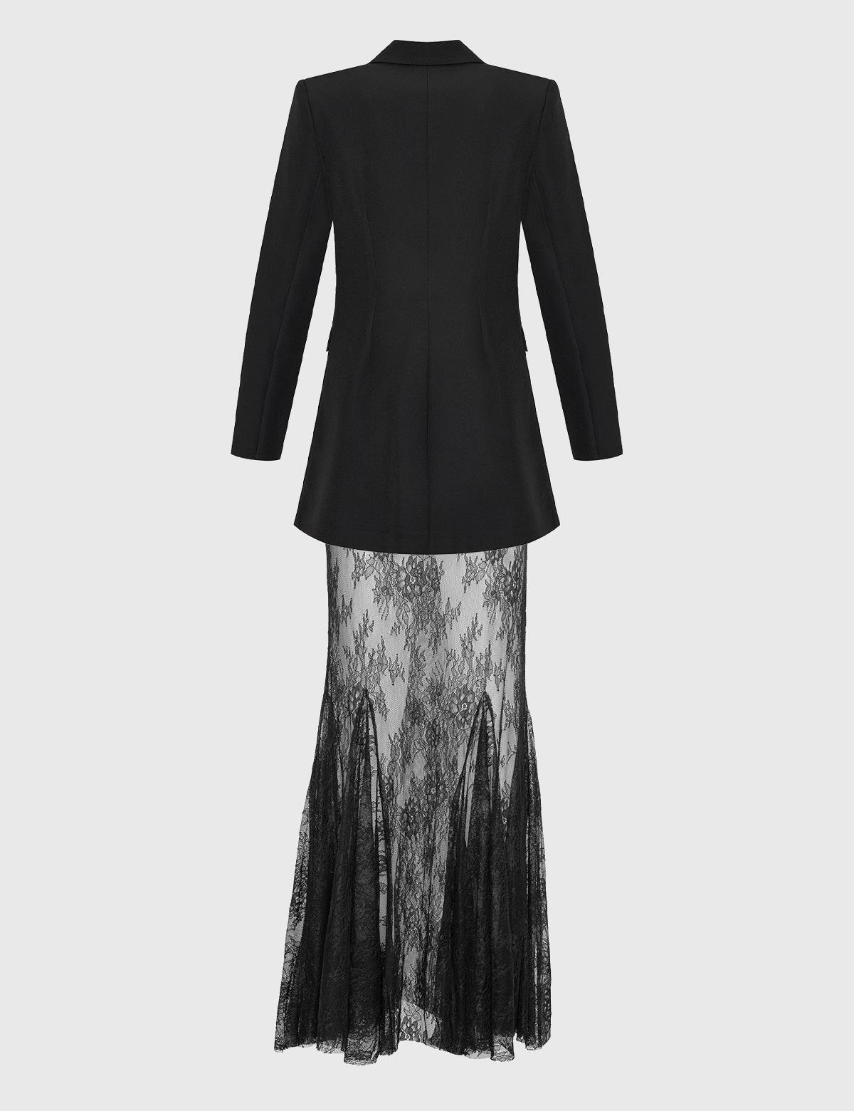 Klaudi Black Women's Jacket and Skirt Set