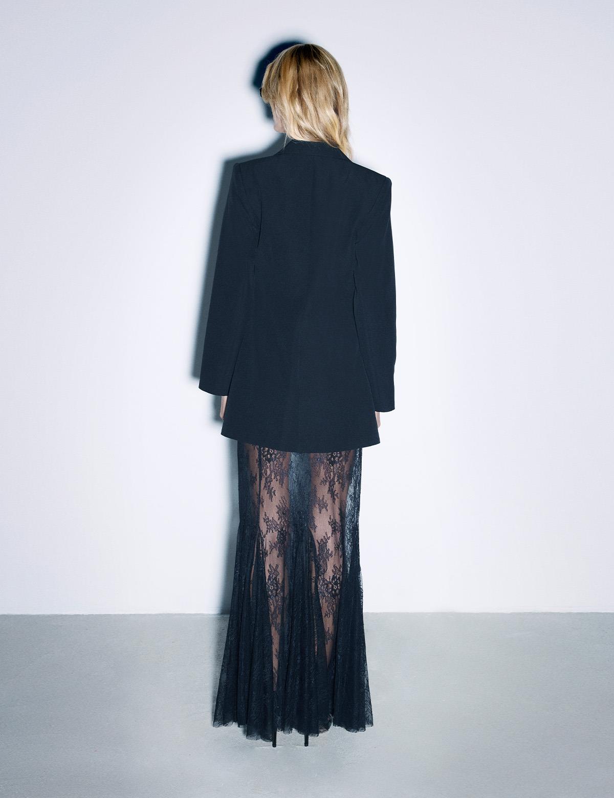 Klaudi Black Women's Jacket and Skirt Set