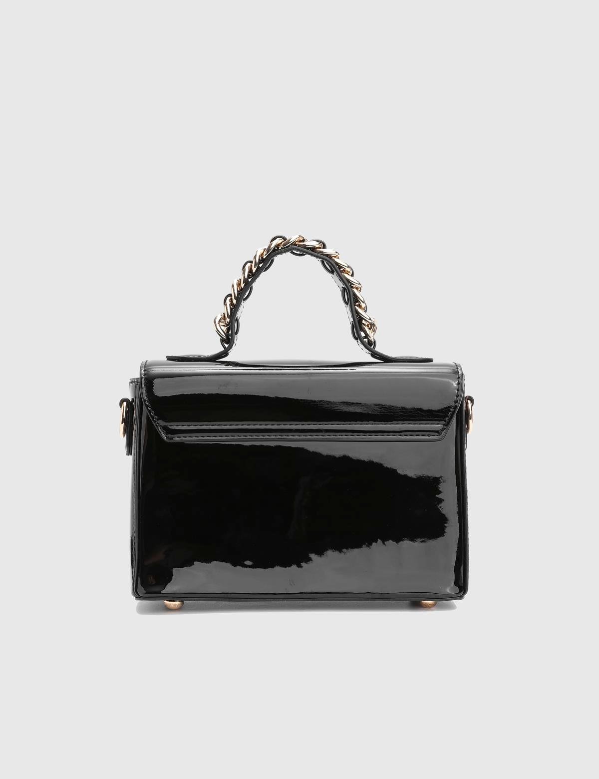 Klein Glossy Black Women's Handbag