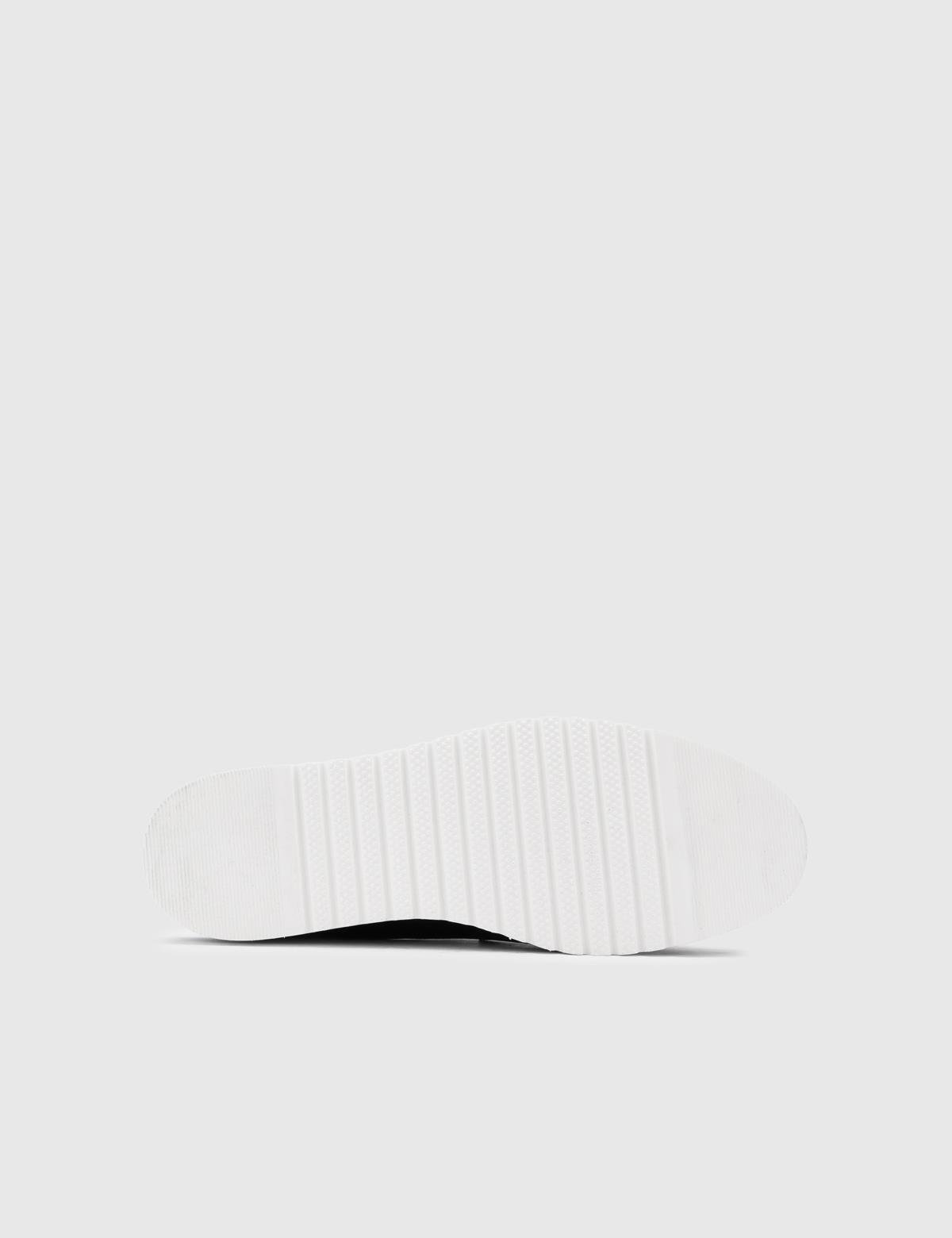 Konsa Navy Blue Floater Leather Men's Slipper Mule