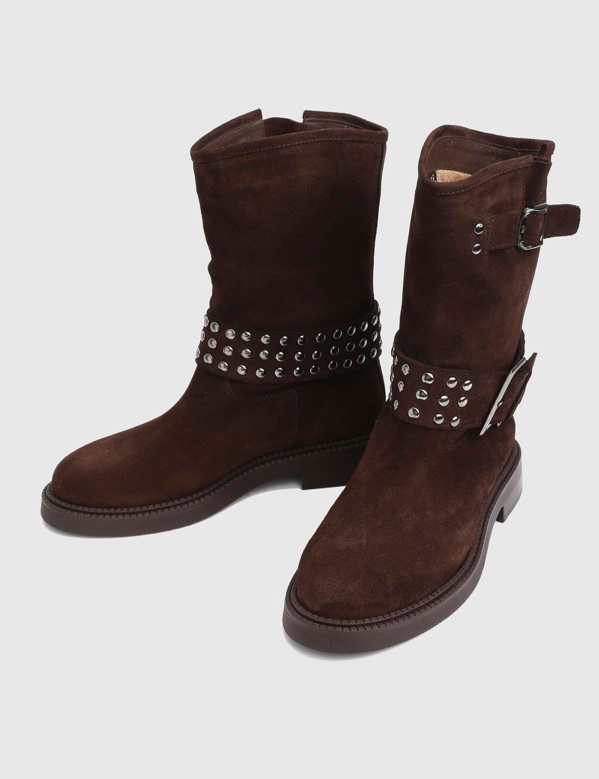 Leopa Brown Suede Leather Women's Boot