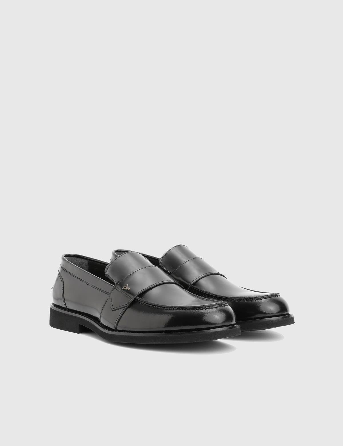 Leyns Black Florentic Leather Men's Loafer