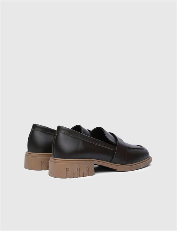 Liliya Brown Leather Women's Loafer