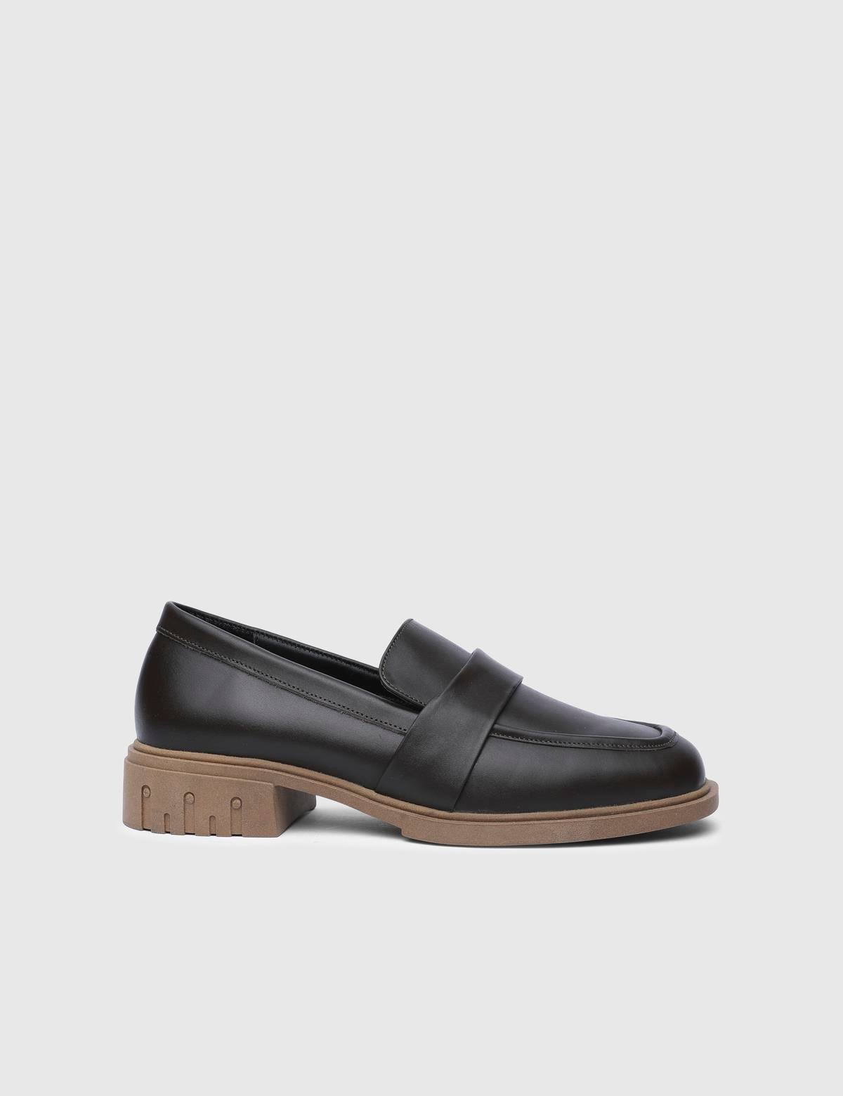 Liliya Brown Leather Women's Loafer