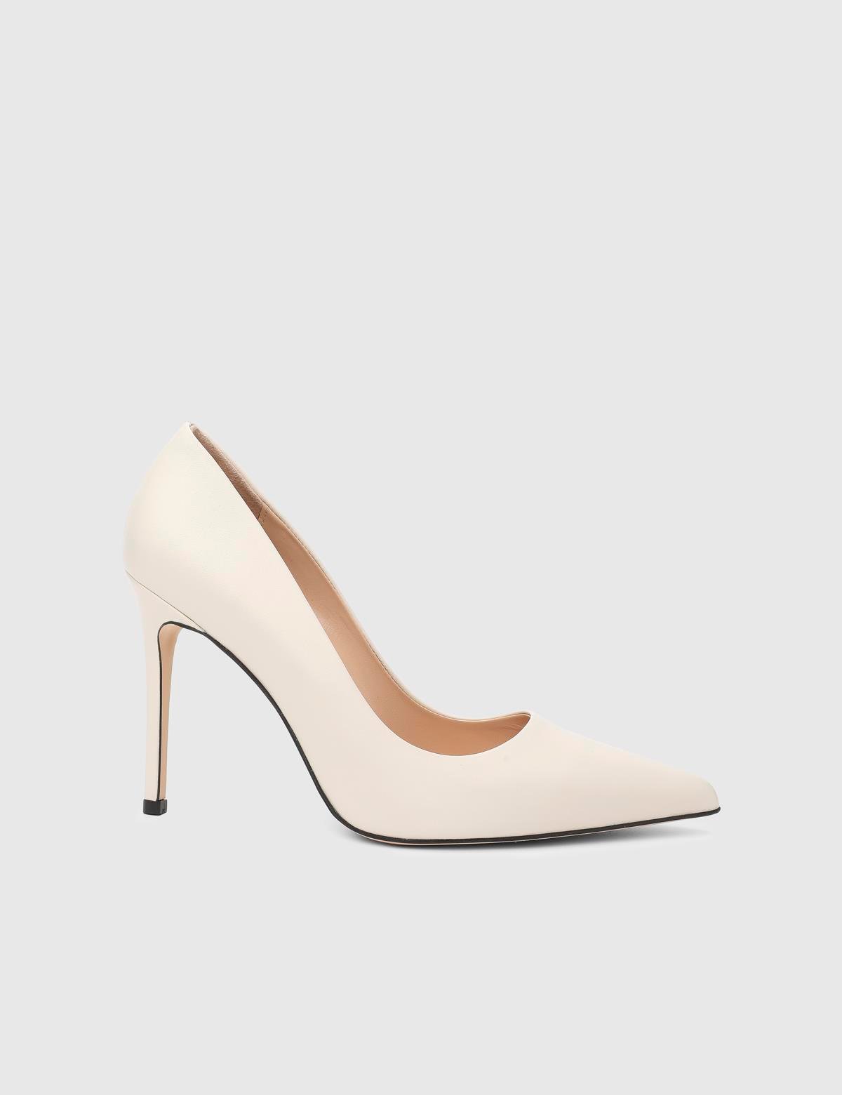 Linz Beige Leather Women's Stiletto