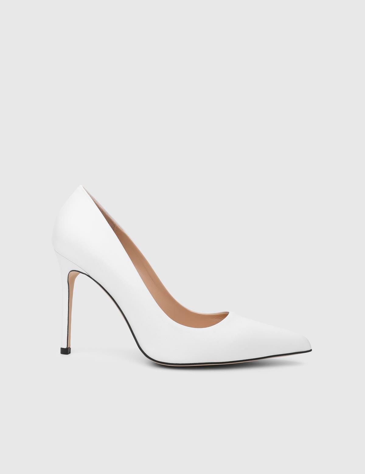 Linz White Leather Women's Stiletto