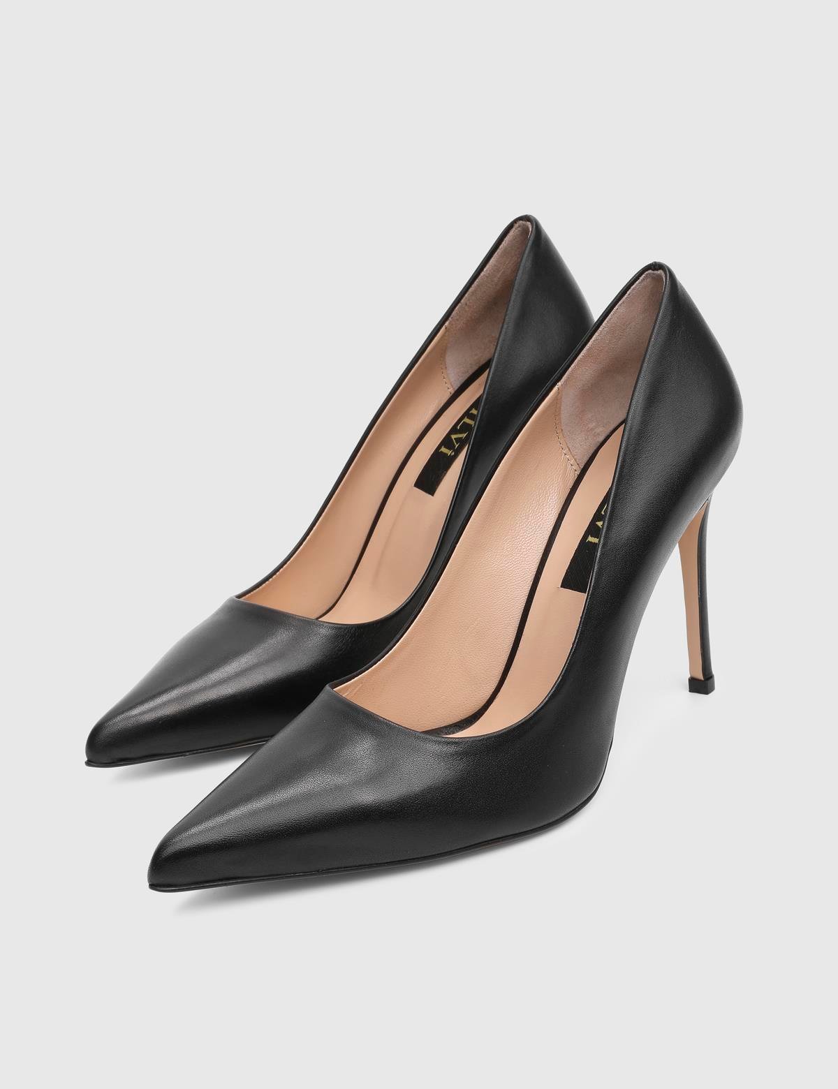 Linz Black Leather Women's Stiletto