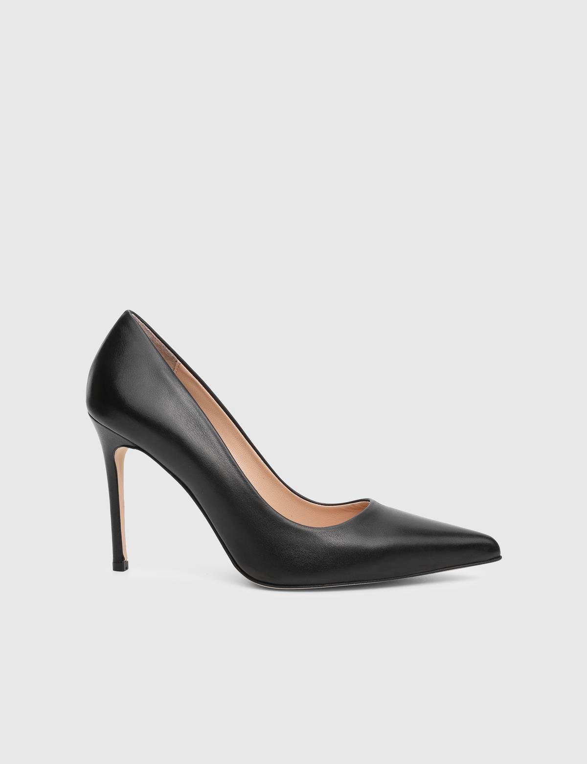 Linz Black Leather Women's Stiletto