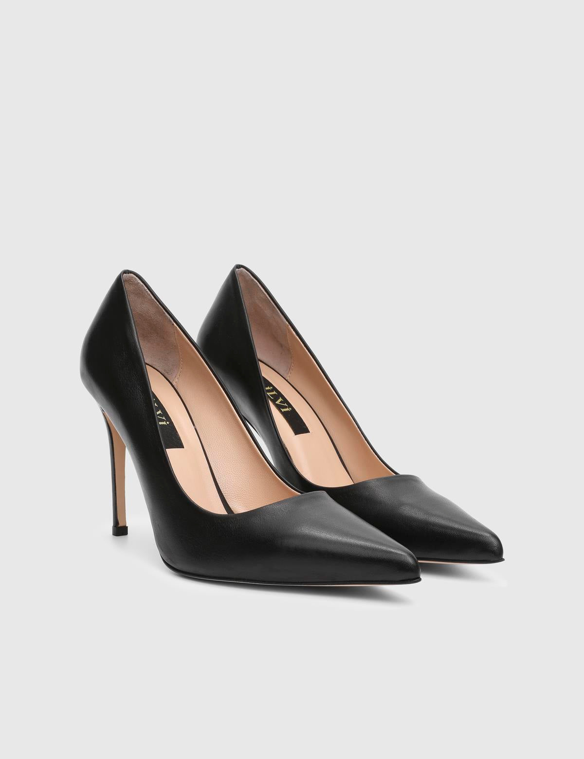 Linz Black Leather Women's Stiletto