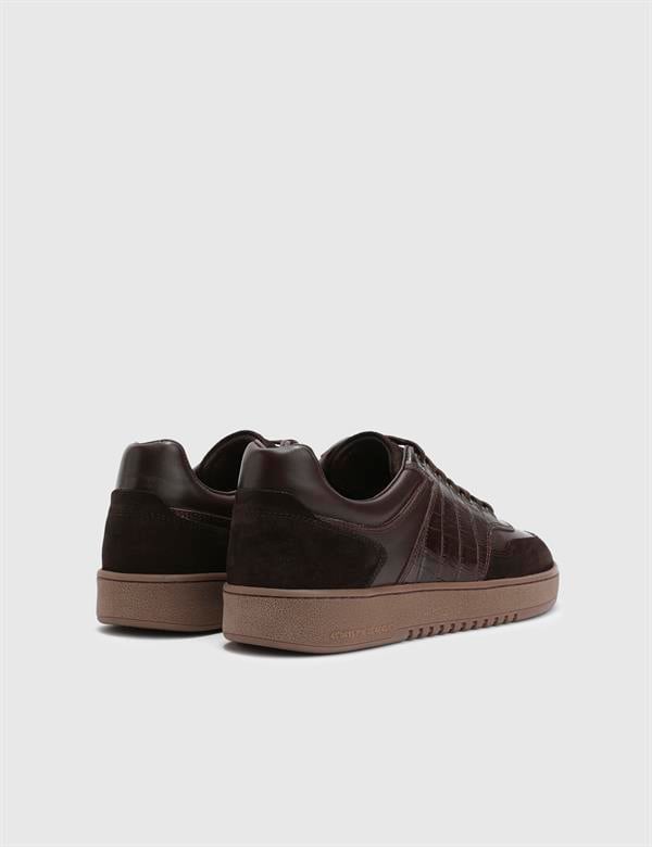Lionel Brown Crocodile Leather Men's Sneaker
