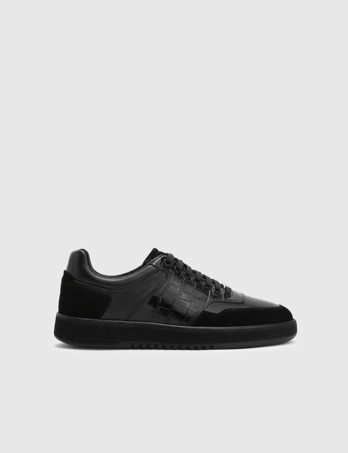 Lionel Black Crocodile Leather Men's Sneaker