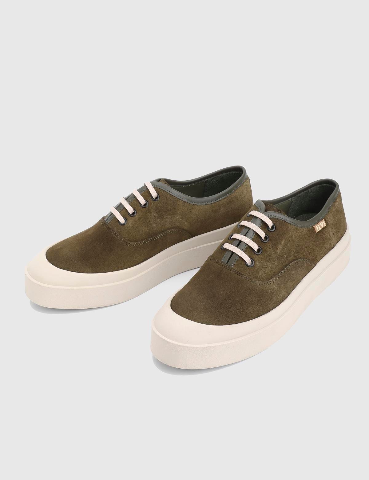Löbe Khaki Suede Leather Men's Sneaker