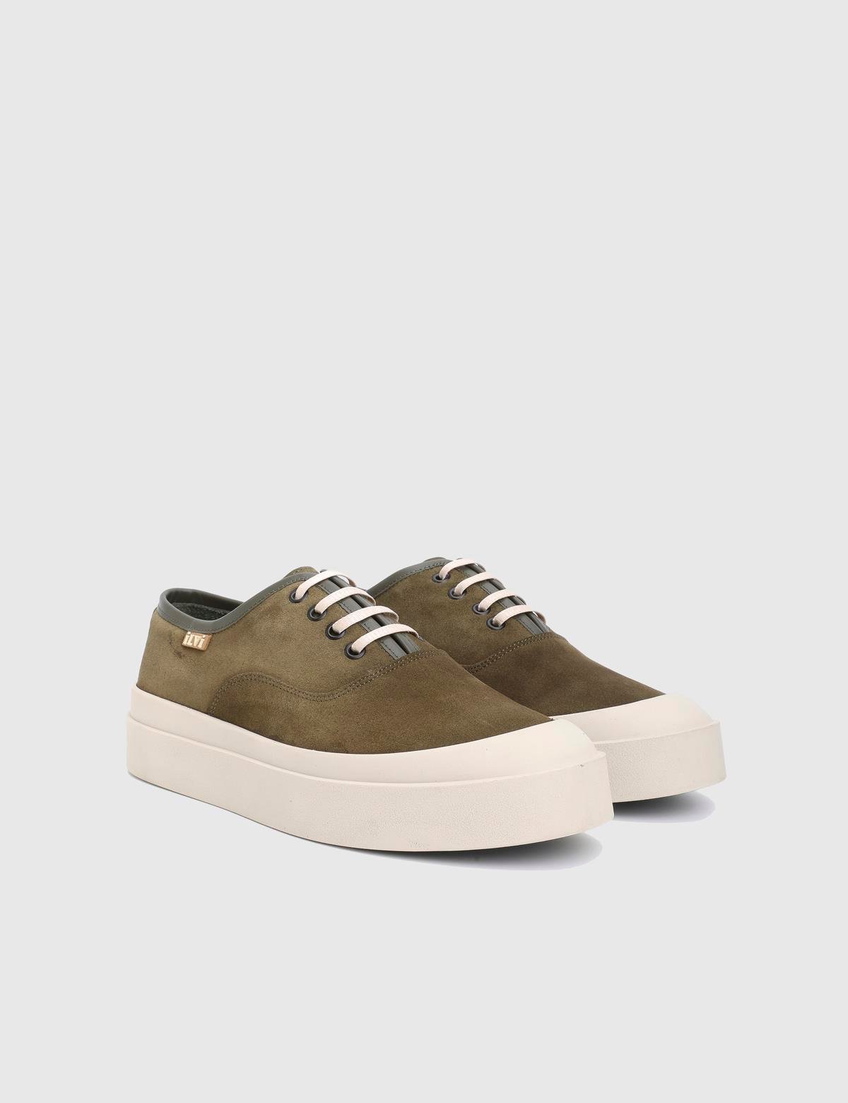 Löbe Khaki Suede Leather Men's Sneaker