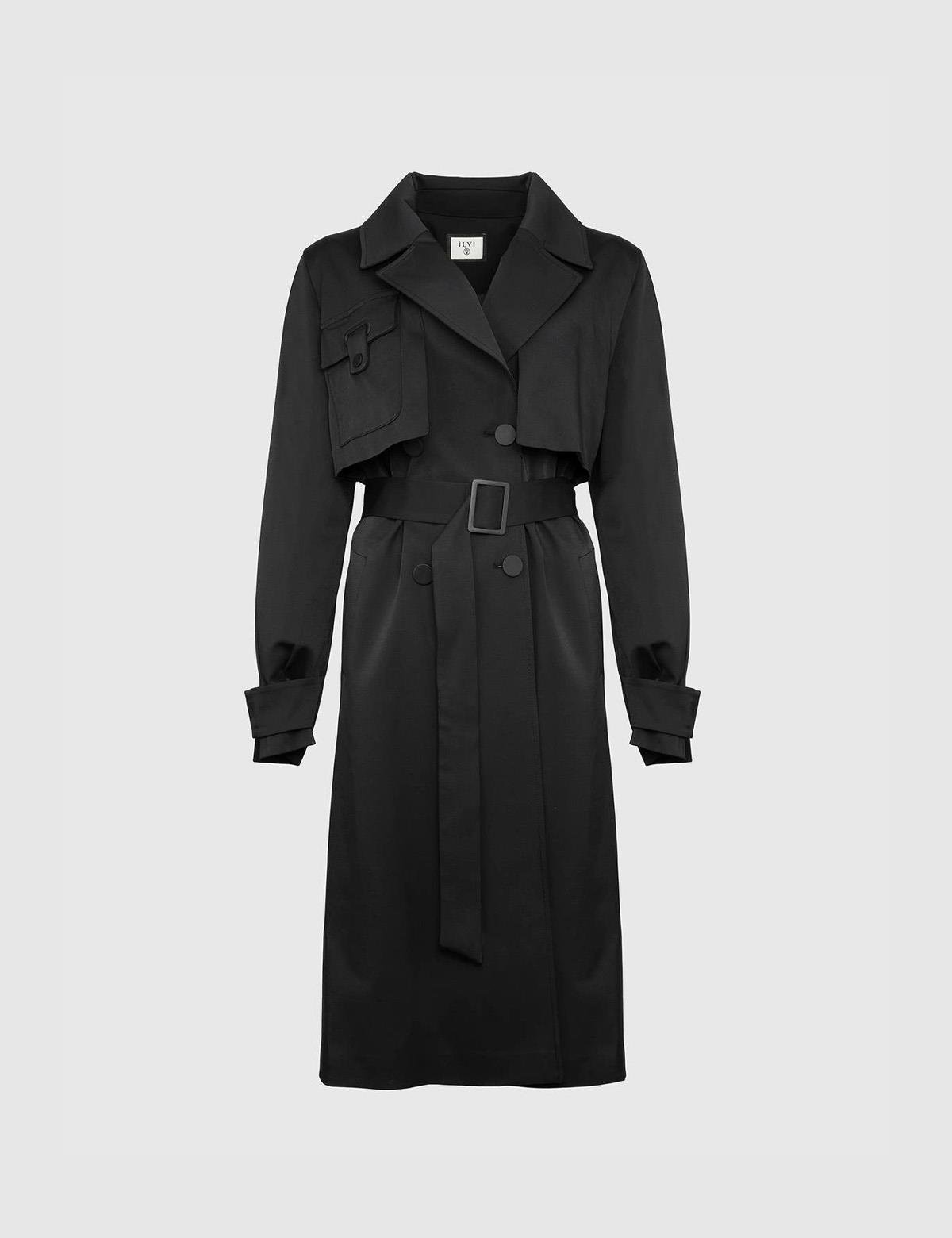 Lodi Black Women's Trench Coat