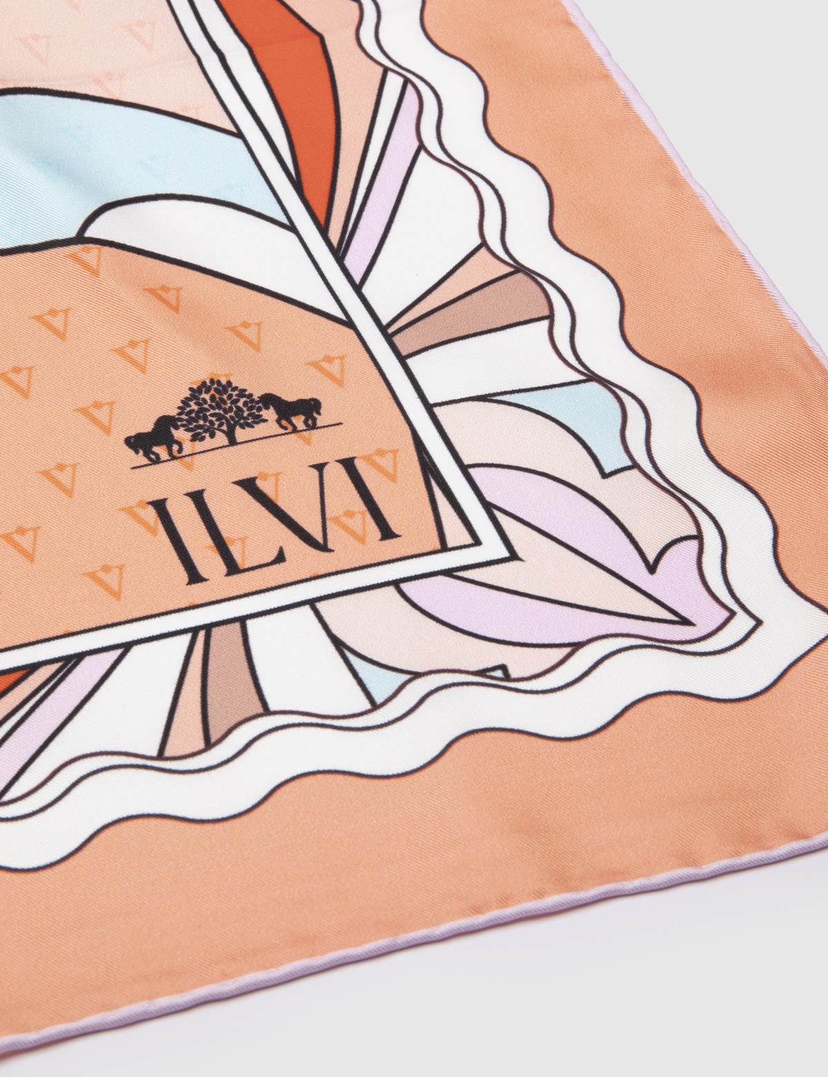 Lommel Orange Silk Twill Women's Scarf