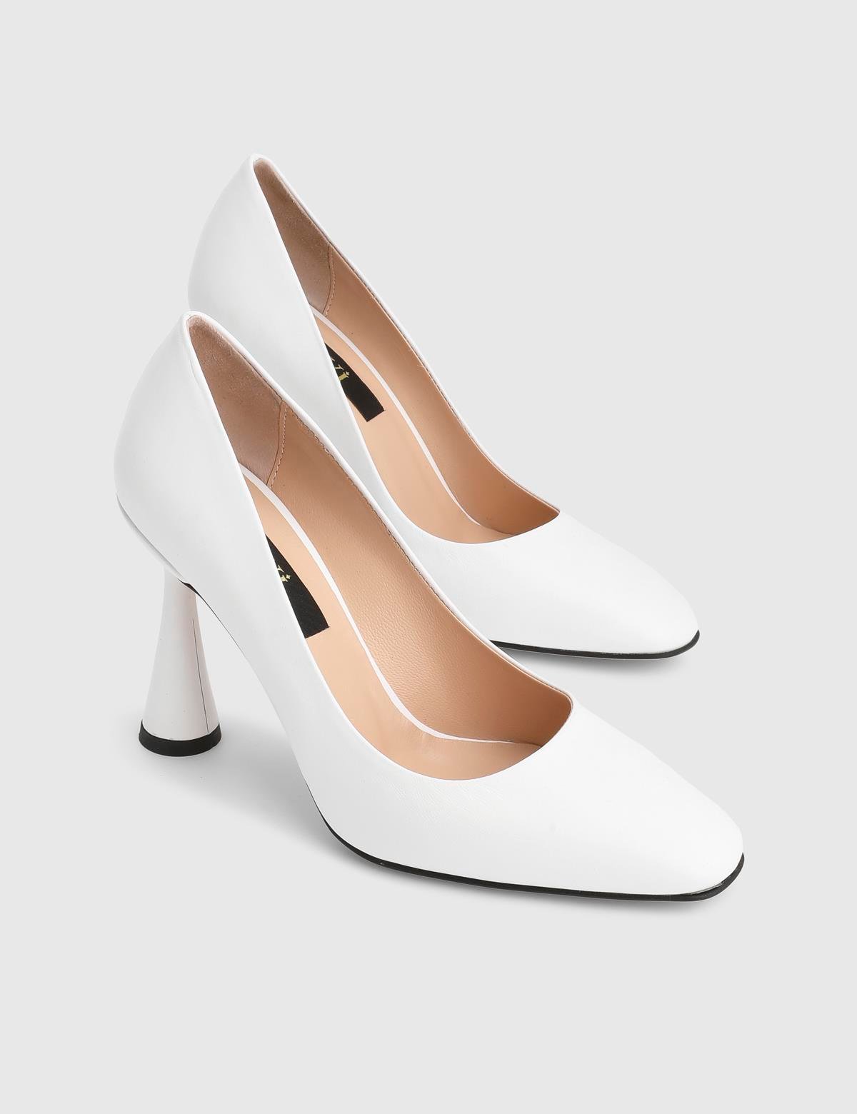 Lorel White Leather Women's Pump