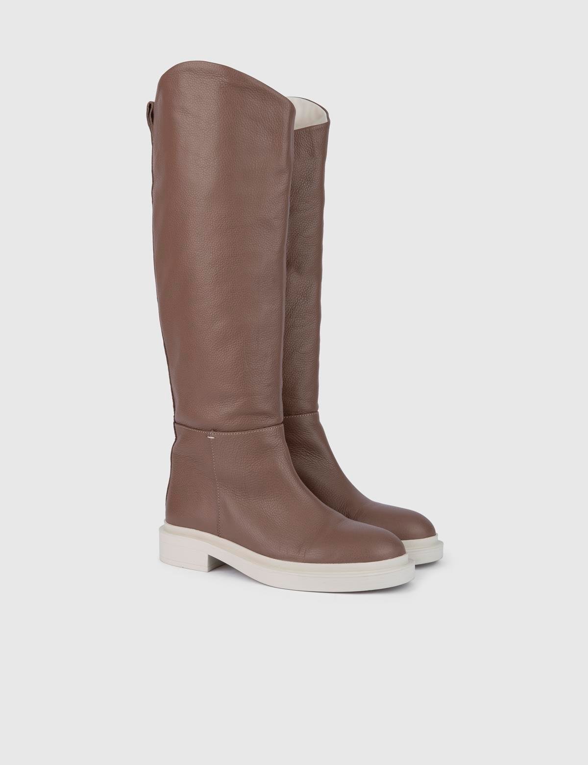 Lukia Dusty Rose Leather Women's High Boot