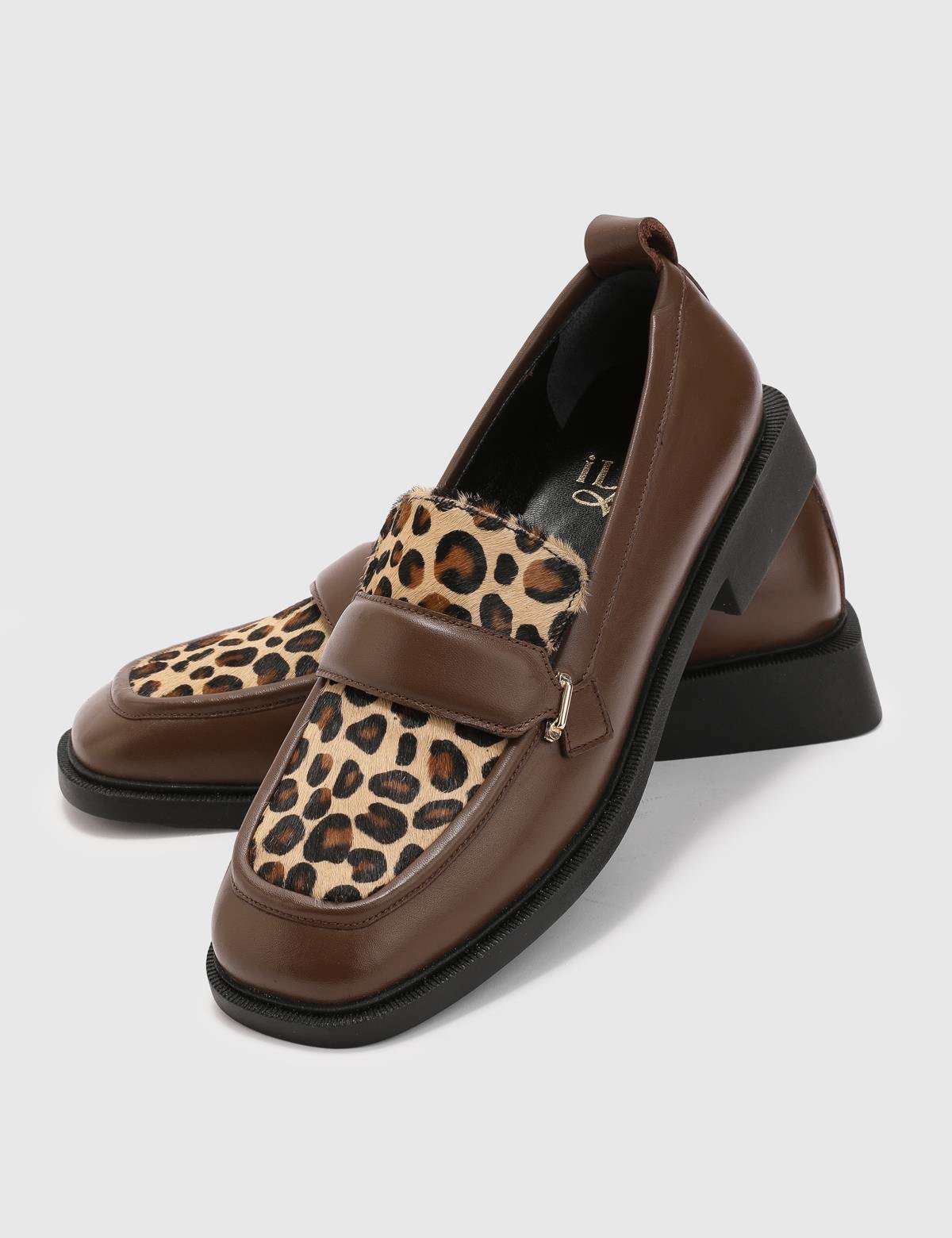 Luna Brown Leather Women's Loafer