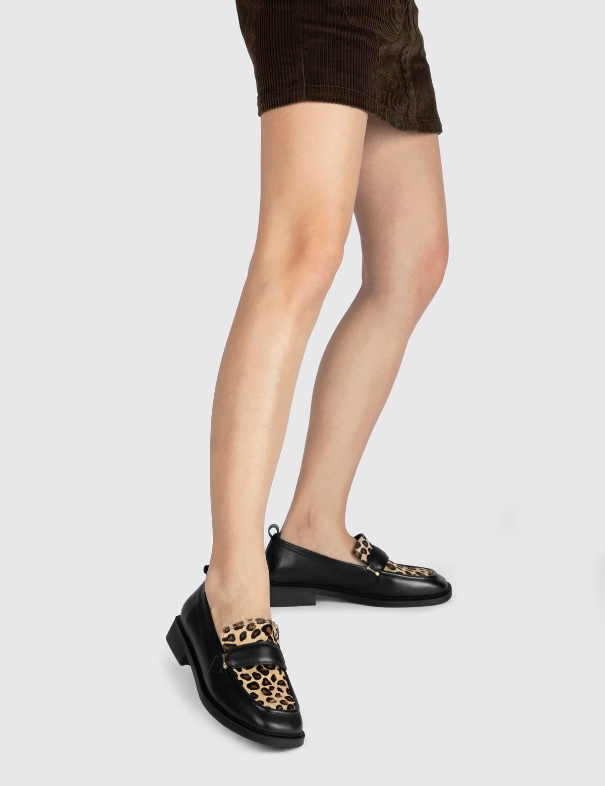 Luna Black Leather Women's Loafer