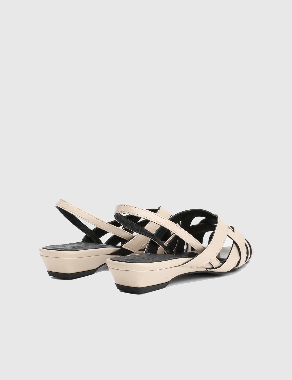Machu Beige Patent Leather Women's Sandal