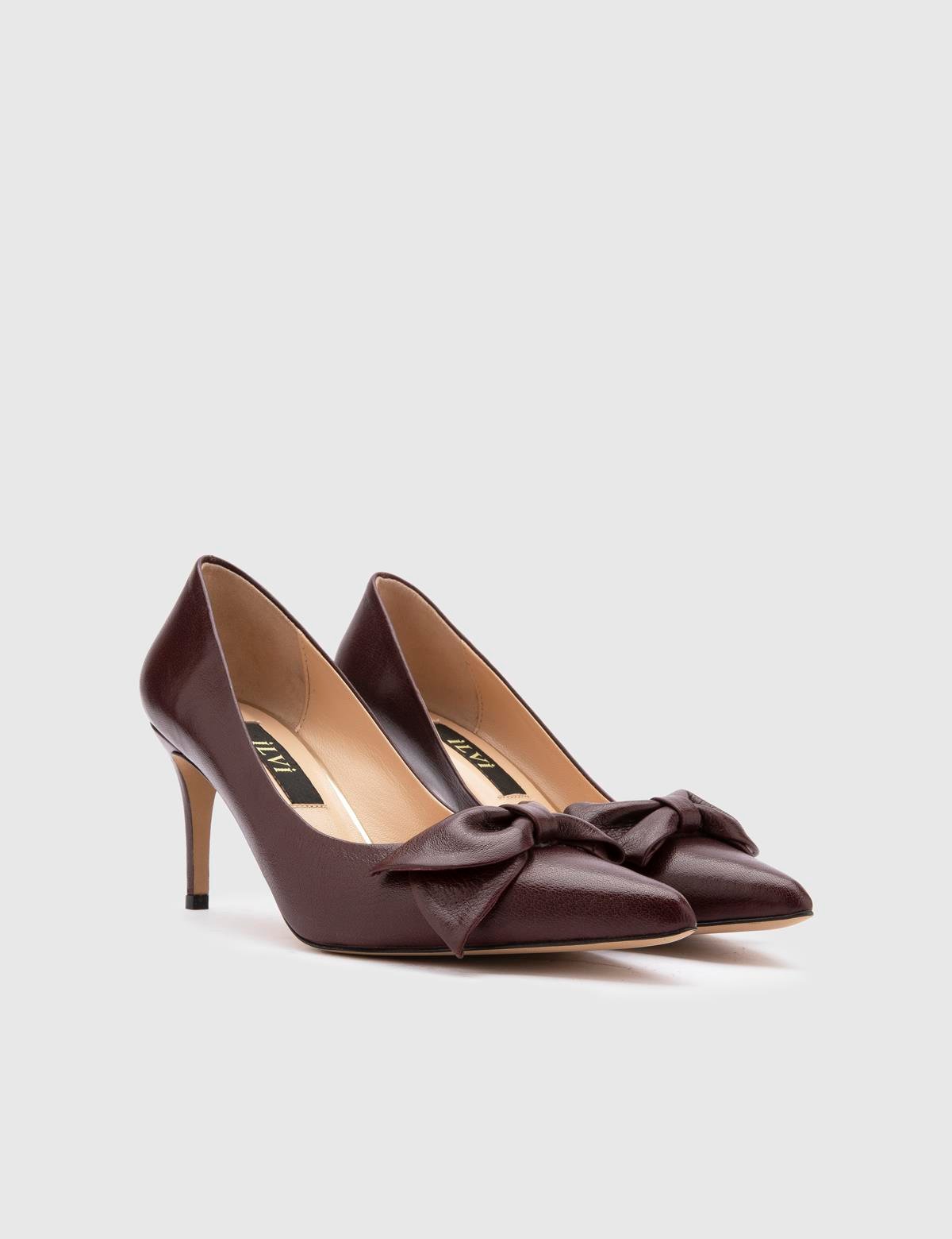 Madeira Burgundy Buffalo Leather Women's Stiletto