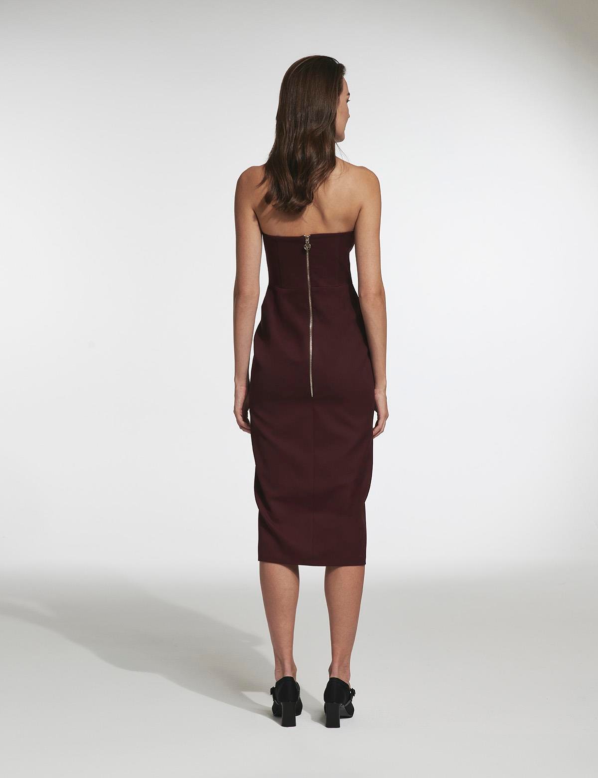 Madeliene Burgundy Women's Dress