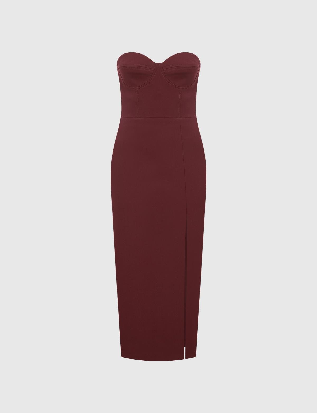 Madeliene Burgundy Women's Dress