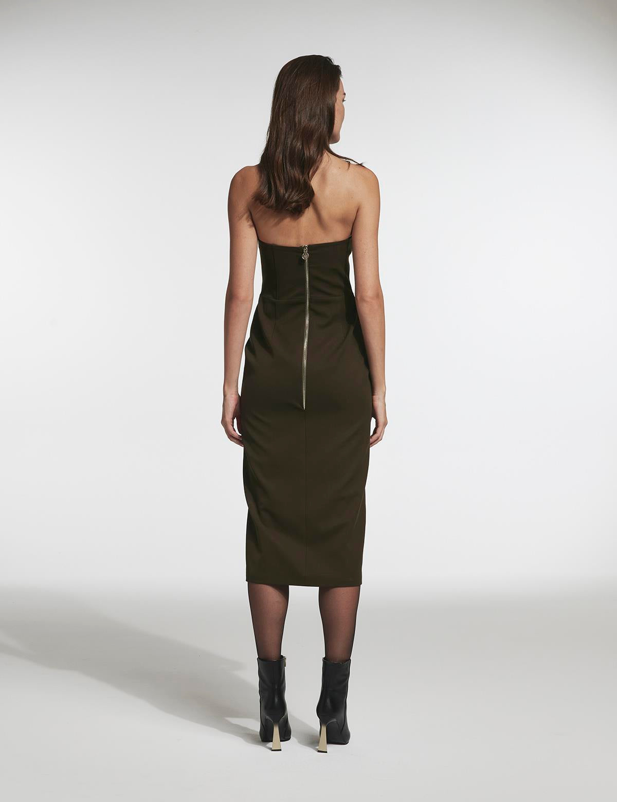 Madeliene Khaki Women's Dress