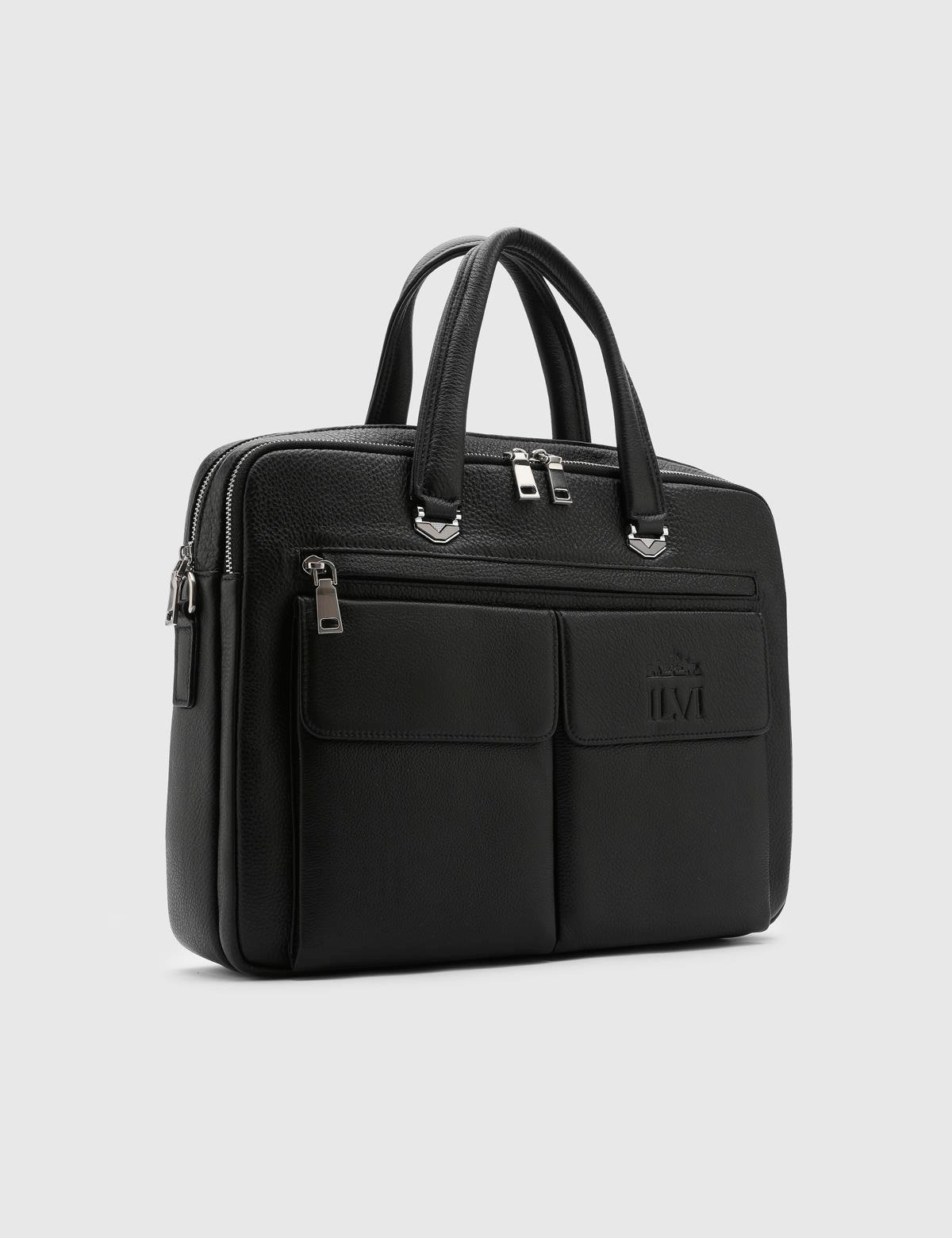 Marc Black Leather Men's Handbag