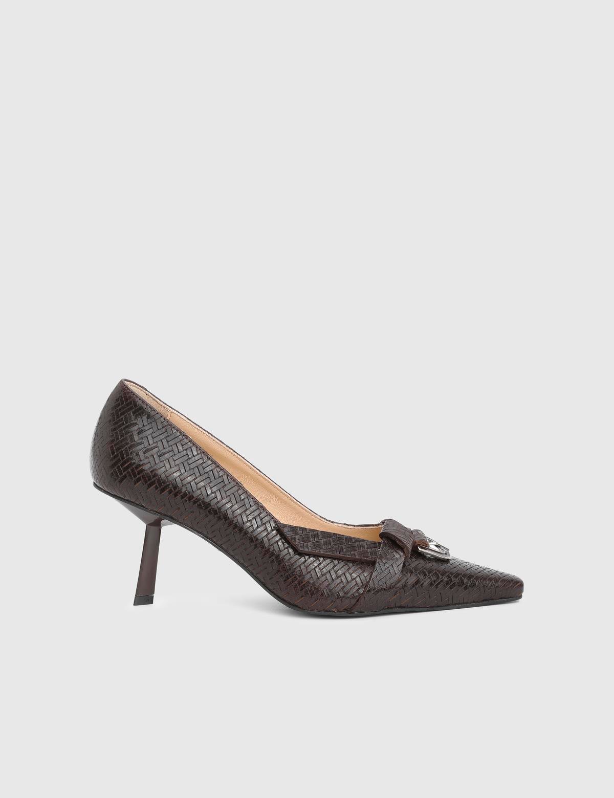 Marimor Brown Printed Leather Women's Pump