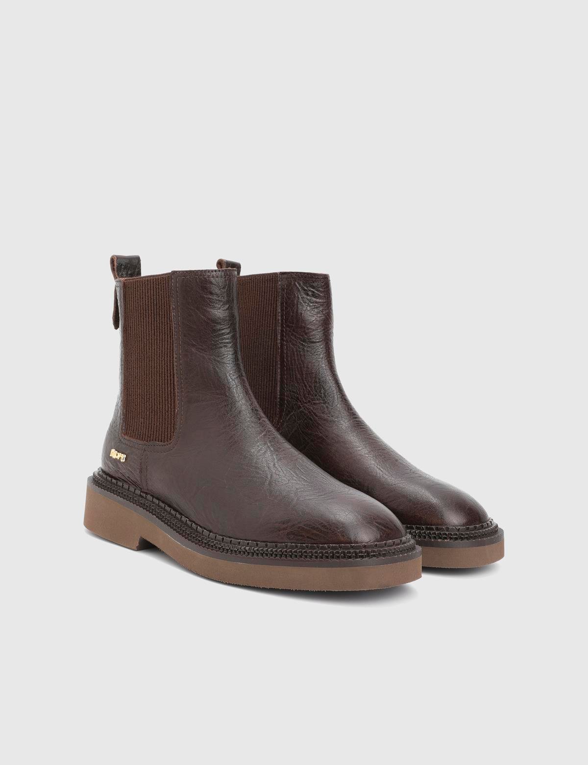 Matew Brown Leather Women's Boot